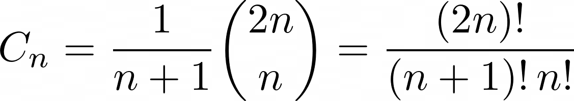 Formula for n'th catalan number